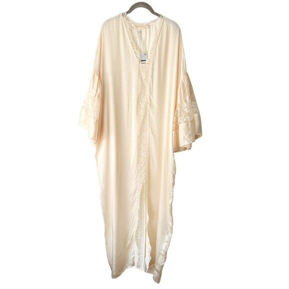 NWT Free People x Jen's Pirate Booty Angel Fire Kaftan in French Vanilla Large - Picture 4 of 9
